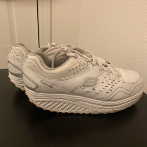 Skechers Shape-Ups White and Gray Sneakers